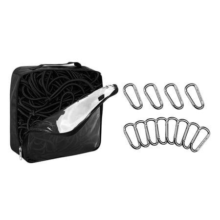Bungee Cargo Net Storage Mesh Net for Large Luggage 12 Aluminum D Clips