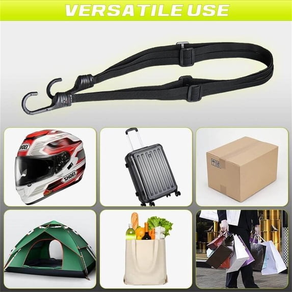 Bungee Cord Strap Elastic Rope for Motorcycle Luggage Tie Down Helmet Securing Rope Rubber Band with Steel Wire Stretchable Cargo Strap