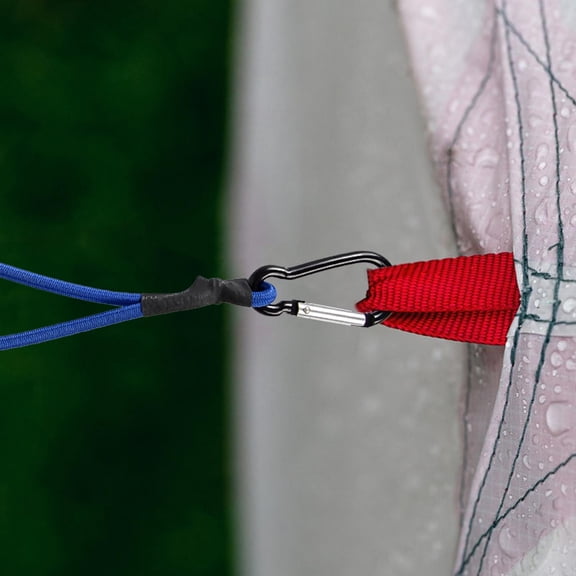 Bungee Cord with Carabiner Elastic Canopy Tarp Ties for Camping Accessories Blue