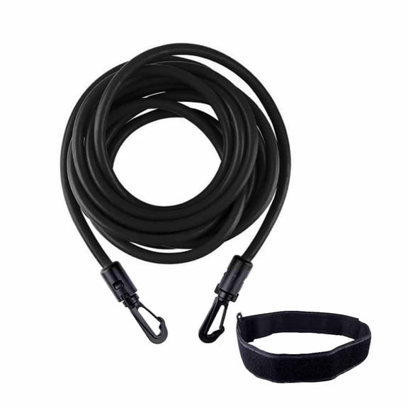Bungee Cords Resistance Bands, Swim Tether Stationary Swimming, Swim Harness Static Swimming Belt - Black