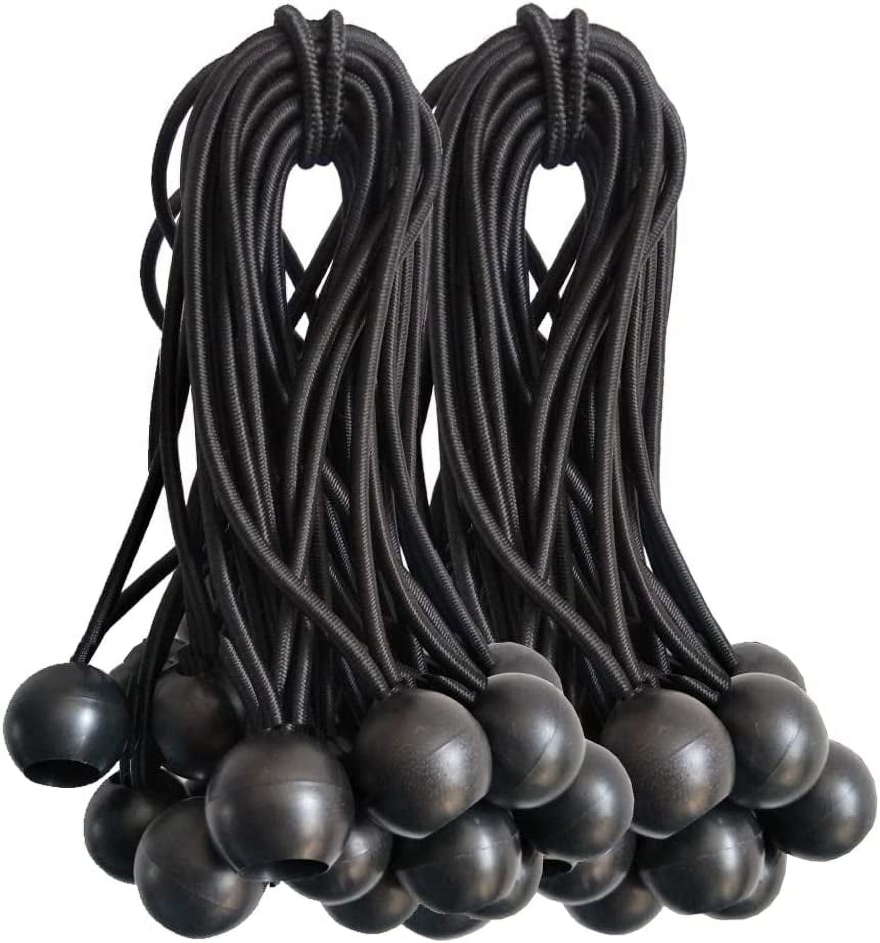 Bungee Cords with Balls 50 PCS- Ball Bungee Cords 7 Inch Heavy Duty Elastic Cord Ball Bungee Canopy Tie Downs Tarp Bungee with Balls