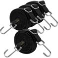 Bungee Cords with Hooks 400cm Long Black Adjustable Rubber Bungee Straps with Hooks for Luggage