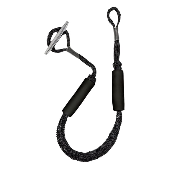 Bungee Dock Line 2 Feet Heavy Duty PE Material Elastic Boat Mooring Rope with Shock Absorption for Pontoon PWC and Yacht Docking Shore Tie Down Marine Accessories Black