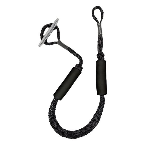 Bungee Dock Line 2 Feet Heavy Duty PE Material Elastic Boat Mooring Rope with Shock Absorption for Pontoon PWC and Yacht Docking Shore Tie Down Marine Accessories Black