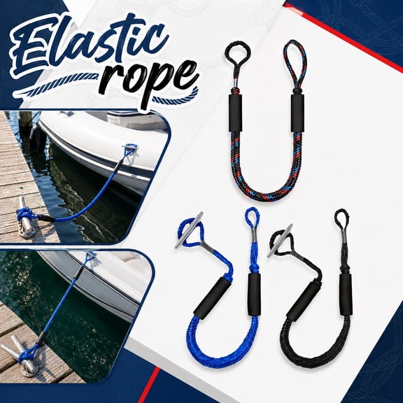 Bungee Dock Line 4 ft, Heavy Duty Mooring Rope With , Bungee Cord For Securing Boats, Yachts, And Pontoons With Ease And Stability, 1Pack B