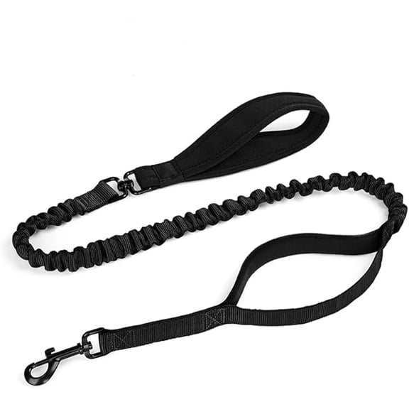 Bungee Dog Leash with Shock Absorption, Training Leash with 2 Padded Control Handles for Medium Large Dogs, 3-5FT(Brown)