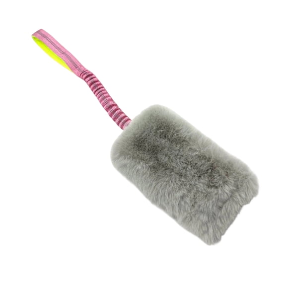 Bungee Dog Tug of War Rope Toy with Squeaker Interactive Cotton Pull Toy for Puppy Training and Exercise Lure Pole Alternative for Small Medium Large Dogs Outdoor Use - Gray