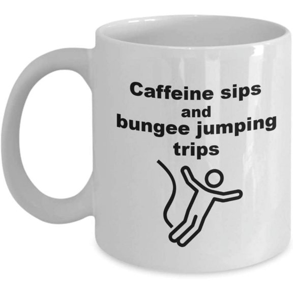 Bungee Jumping Mug Adrenaline Coffee Cup Thrill Seekers, Bungee Jumpers,