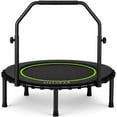 thumbnail image 1 of Verviso 40"/46"/50" Bungee Rebounder Mini Trampoline for Adults, Foldable & Quiet Indoor Fitness Trampoline with Adjustable Handlebar, 460LBS Capacity, 1 of 10
