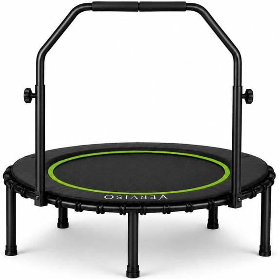 Verviso 40"/46"/50" Bungee Rebounder Mini Trampoline for Adults, Foldable & Quiet Indoor Fitness Trampoline with Adjustable Handlebar, 460LBS Capacity