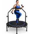 thumbnail image 1 of Verviso 40"/46"/50" Bungee Rebounder Mini Trampoline for Adults, Foldable & Quiet Indoor Fitness Trampoline with Adjustable Handlebar, 460LBS Capacity, 1 of 10