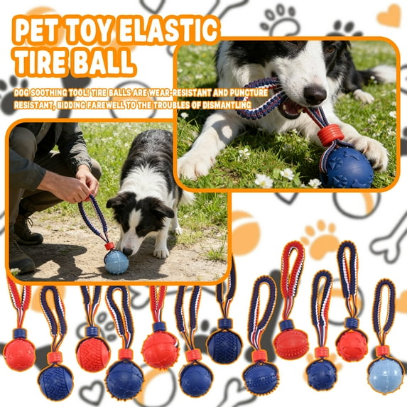 Bungee Rope Dog Ball Toys for Aggressive Chewers,Durable Interactive Tug of War Pet Chew Toy for Teething,Tough Rubber Fetch Gear for Outdoor Training