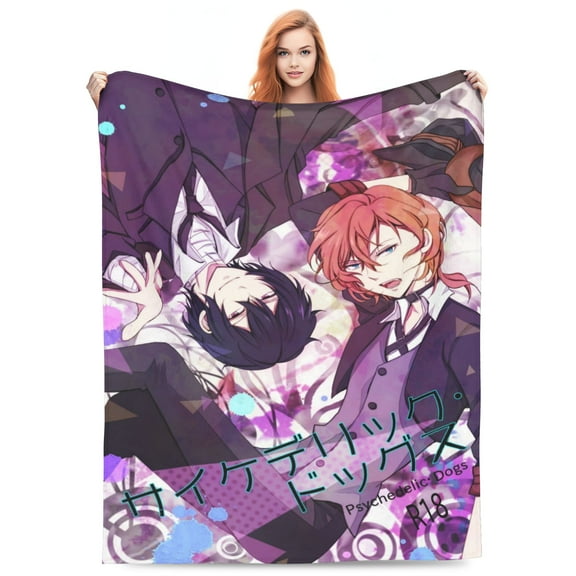 Bungo Stray Dogs (31) Bed Blanket 3D Printed Throw Blanket Lightweight Super Soft Air Conditioning Room All Season Blanket Sofa Couch Bed Fans Cartoon Blanket 40"x30"