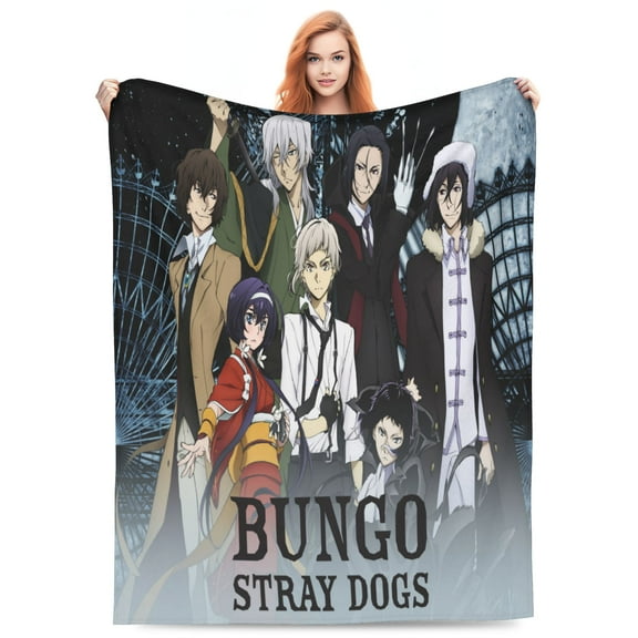 Bungo Stray Dogs Bed Blanket 3D Printed Throw Blanket Lightweight Super Soft Air Conditioning Room All Season Blanket Sofa Couch Bed Fans Cartoon Blanket 40"x30"
