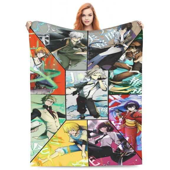 Bungo Stray Dogs Bed Blanket 3D Printed Throw Blanket Lightweight Super Soft Air Conditioning Room All Season Blanket Sofa Couch Bed Fans Cartoon Blanket 40"x30"