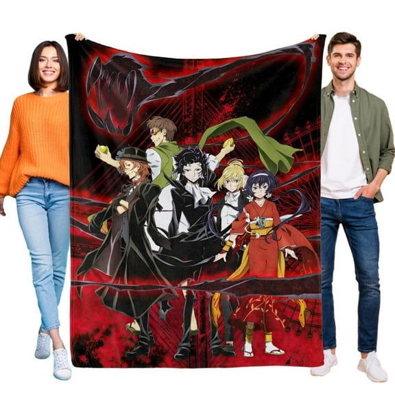 Bungou Stray Dogs Blanket Throw Soft for Bed Sofa Birthday Gift for Kids Cartoon