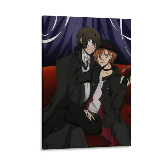 Bungou Stray Dogs Poster Dazai And Chuuya Art Poster Canvas Painting Decor Wall Print Photo Gifts Home Modern Decorative Posters 16x24inch(40x60cm)