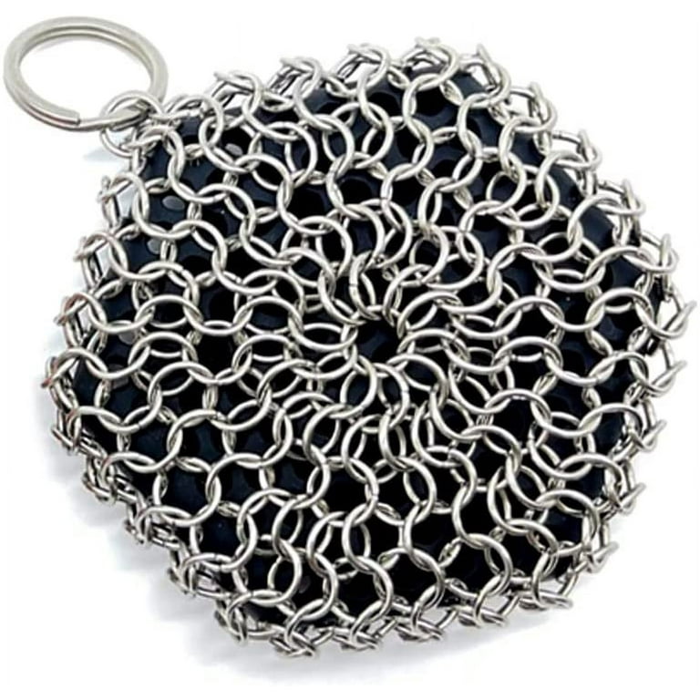 Cast Iron Skillet Cleaner Scrubber, Chainmail Scrubber, 316
