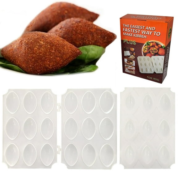 Bunhut Meatball Mold,Manual Meatloaf Maker Press Tool Professional DIY Plastic Meatball Mould,Kitchen Kebab Cooking Tools for Making Fried Kibbeh Mold(Meatball Size:2.76×1.77inch) (9-in-1 White)