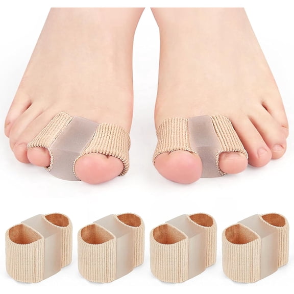 Bunion Aligner Toe Spacers, Breathable Big Toe Correction Splint For Women Men, Soft Comfortable Separator (1Pair, Beige)