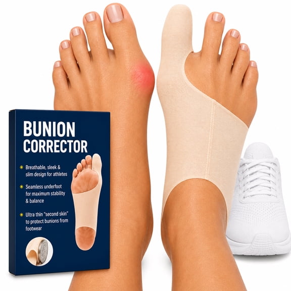 Bunion Bootie Ultra-Thin Bunion Sleeve for Women & Men – Shoe-Friendly, Breathable Toe Alignment Support – Medium, Right Foot