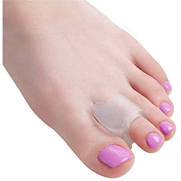 Bunion Corrector Toe Separators - Clear, 2 Pairs - Toe Spacer for Overlapping Toes, Diabetic Feet, Shoe Friction Protector