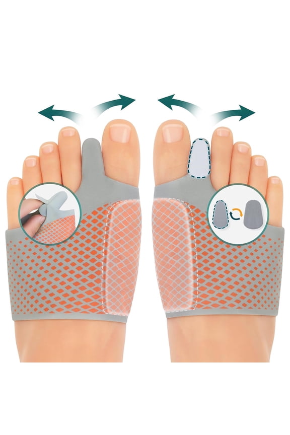 Bunion Corrector Toe Separators - Hand Washable, Buckle Closure, Running Sport Type, Soft Pads, Wear with Shoes, Cushion Splint for Big Toe Alignment And Correction, Socks -