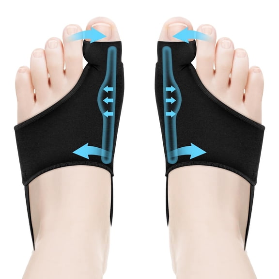 Bunion Corrector,Toe Spacers,Bunion Corrector for Women & Men, Non-Slip Big Toe Straightener, Big Toe Alignment Relief, Bunion pain relief,Comfortable & Breathable Support(Black)