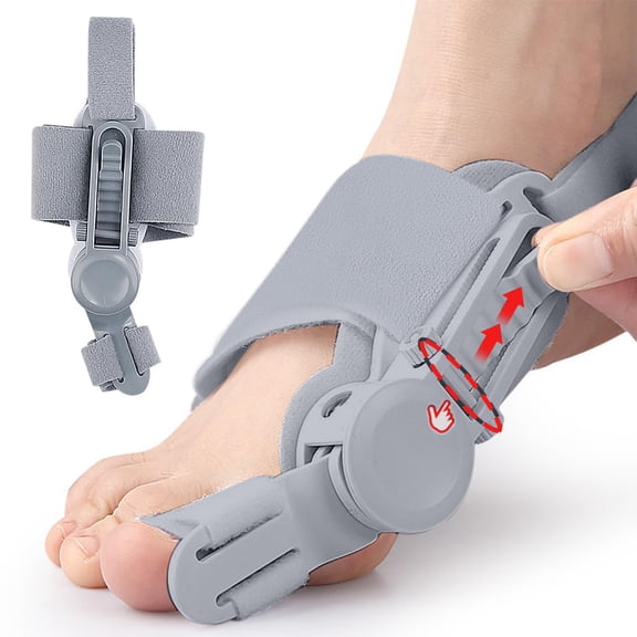 Bunion Corrector for Women & Men - Adjustable Big Toe Bunion Relief Toe Straightener Bunion Splints, Upgraded Press-Button Orthopedic Bunions Correction Suitable for Left/Right Feet -1PC Gray