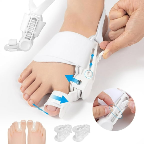 Bunion Corrector for Women and Men Big Toe,Adjustable Knob Bunion Splint, For Bunion Relief, Toe Straightener Device with Silicone Bunion Pad, Suitable for Left/Right Feet