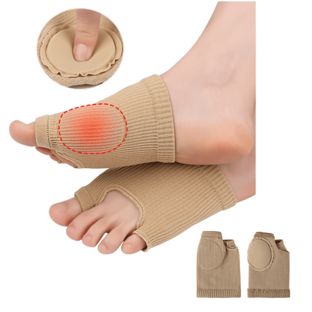 Toe Separator Socks with Bunion Pads, Foot Alignment Socks Bunion Toe Socks  Bunion Pads Corrector Yoga Socks Toeless Socks for Wome