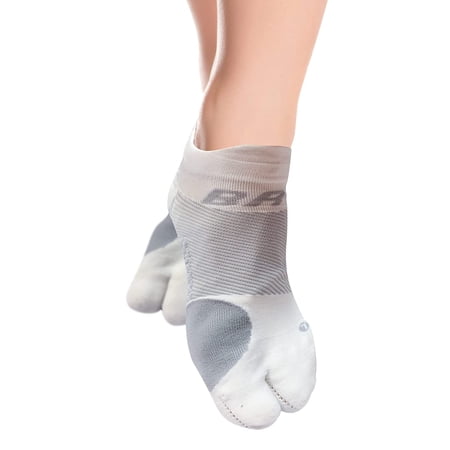 Bunion Cushion & Pain Relief Therapeutic Socks - Split Toe - Gentle Compression for Enhanced Circulation (Grey, 3 Pair, Large)