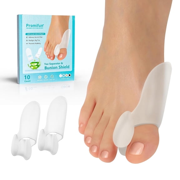 Bunion Cushion Protector, 10 Packs of Bunion Corrector Pads with Separator for Big Toe, Gel Shield for Foot Pain Relief, Calluses, Corns