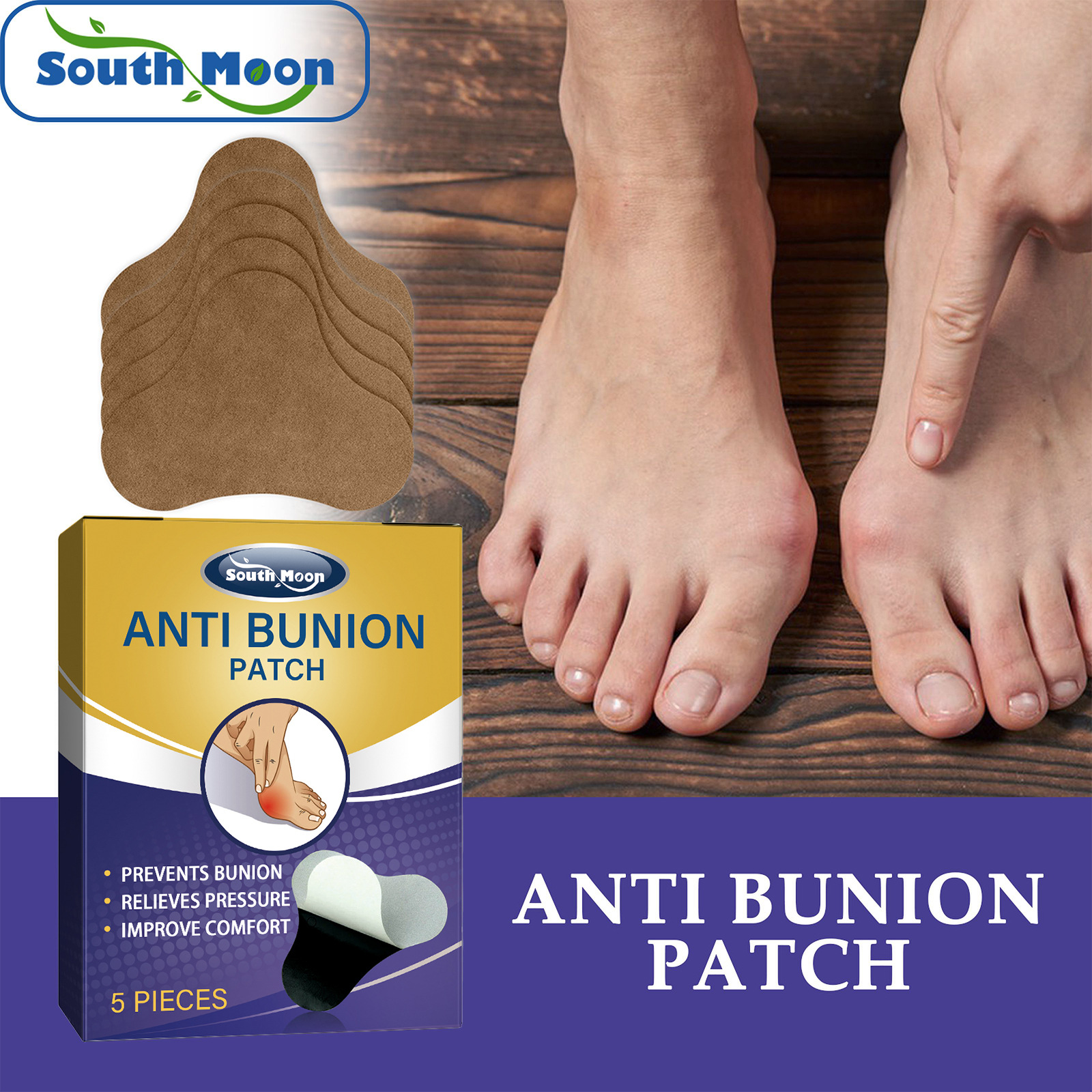 Bunion Patch, 5pcs Pain Relieving Patch, Herbal Extract Anti Bunion