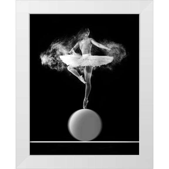 Bunjamin, Antonyus 12x14 White Modern Wood Framed Museum Art Print Titled - Spin With Ball