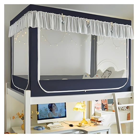 Bunk Bed Canopy, 4 Corner Post Bunk Bed Tent,Drape Canopy for Twin Bottom Top Bunk Sleeping Tents