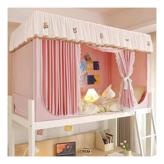 Bunk Bed Canopy Curtain with Frame, Students Dorm Bunk Bed Privacy Single Sleeper Bunk Curtains Bed Canopy Dormitory Mosquito Nets