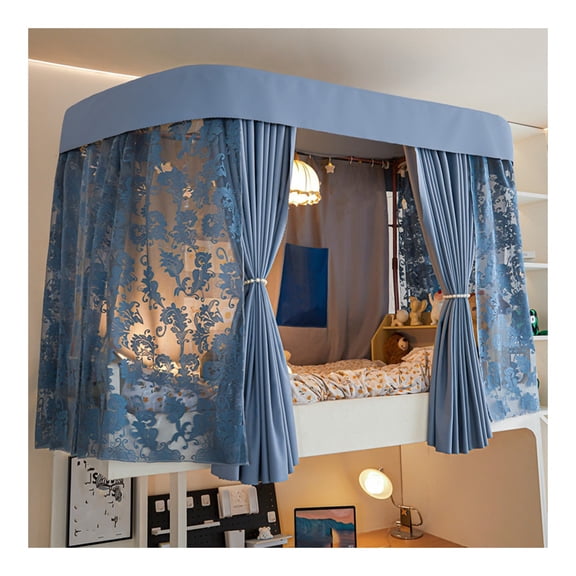 Bunk Bed Canopy Curtain with Frame and Mosquito Net, Loft Bed Curtains, Bed Curtains for Bottom for Single Beds, Loft Beds, Student Dorms