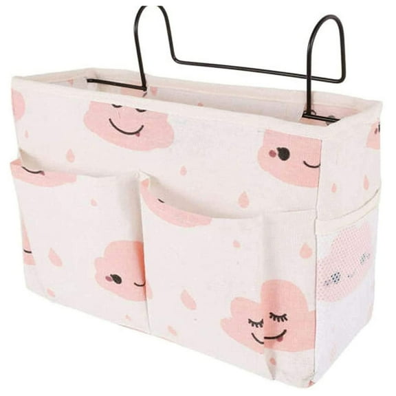 Bunk Bed Hanging Storage Bag With Wire Frame Organizer, Multi-Functional Pouch For Books Magazines Headphones Small Items, Space Saving Dorm Bedroom Accessory For Students