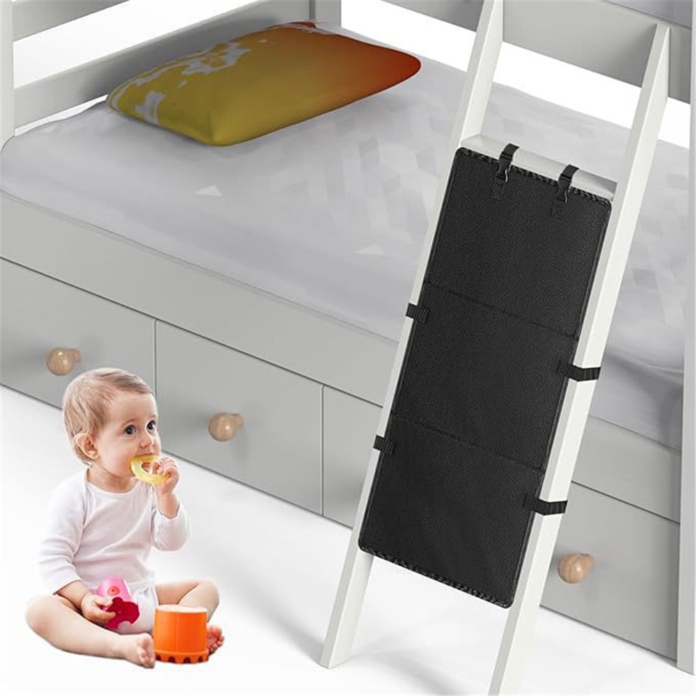 Ligebul Bunk Bed Ladder Cover – Kiddies Guard Pads To Prevent Kids From Climbing, 31" X 14.5", Heavy-Duty 600D Oxford Material, Waterproof PVC Coating, Black