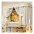 thumbnail image 1 of Bunk Bed Privacy Curtain Set with Aluminum Frame and Mosquito Net,Blackout and Mesh Privacy Curtain for Single Beds, Loft Beds, Student Dorms, 1 of 7