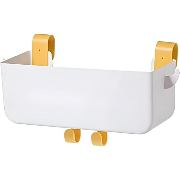 Bunk Bed Shelf for Top Bunk Plastic Bedside Shelf Accessories for Kids Bunk Bed Caddy with Hooks For Bed Rail, White, 11 lbs Capacity