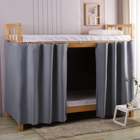 Bunk Bed Strong Blackout Top Bottom Bunk Gray Bed Curtain Student Dormitory Dustproof Thickening Bed Curtains Privacy Canopy