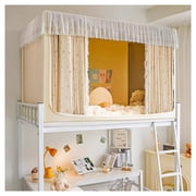 Bunk Bed Tents for Top Bunk Twin Size,Big Space Bed Curtain with Three Doors, Student Sleep Privacy Protection Net for Loft Bed College Students Dorm