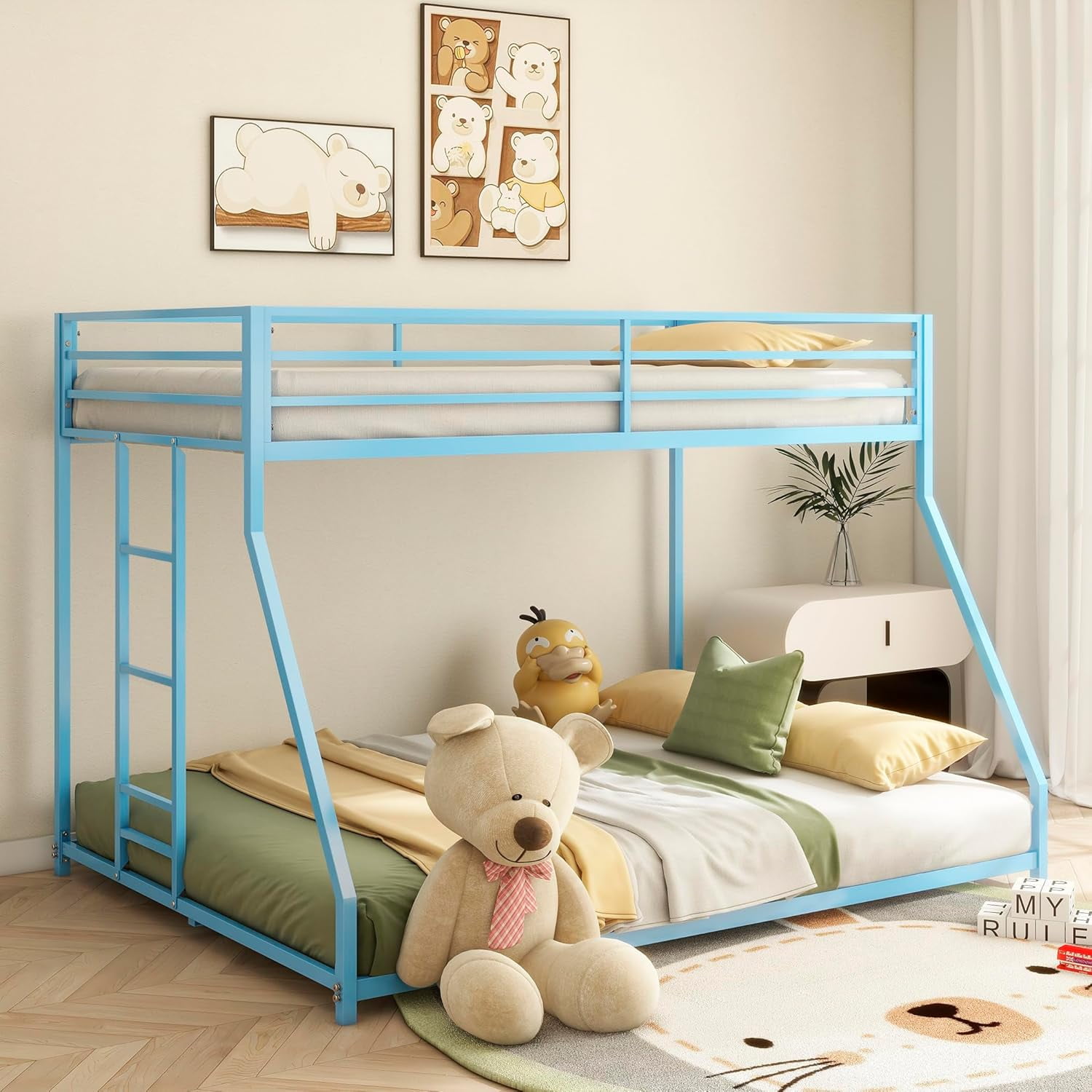 Bunk Bed Twin Over Full - LifeSky Metal Bunkbed Frame for Small Space ...