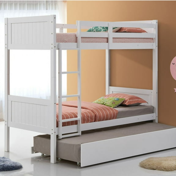 Bunk Bed Twin over Twin - Model 7278 - White - Solid Wood