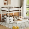 thumbnail image 1 of Bunk Bed with Twin size Trundle, Storage and Desk for Boys/Girls/Teens Bedroom, Low Wood Bed Frame with Safety Guardrail, No Box Spring Needed with Trundle, 1 of 9