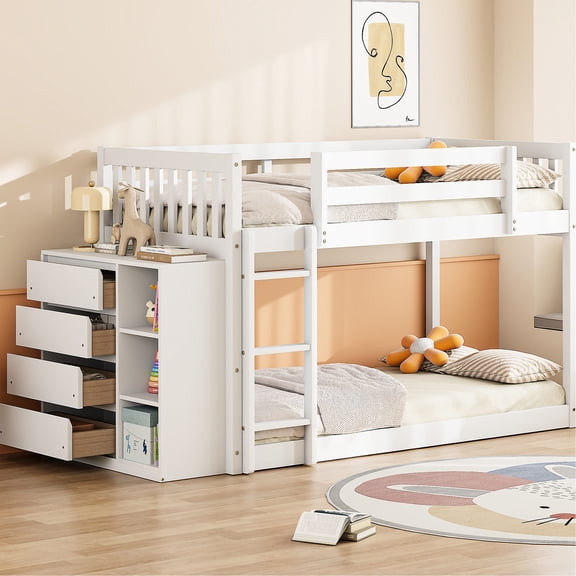 Bunk Bed with Drawers | Stable Frame & Safety Features | Family Sleepover