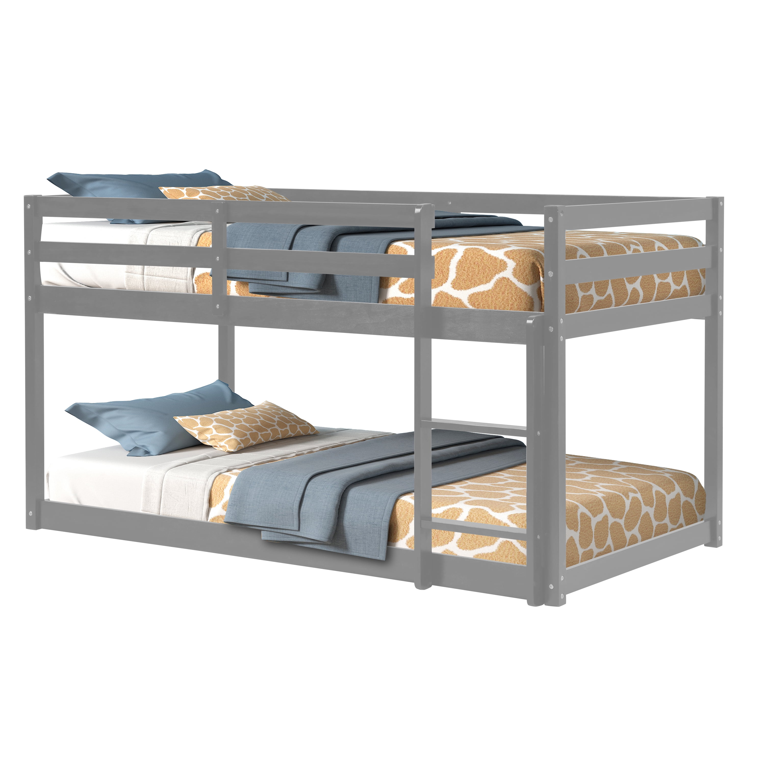 Bunk Beds with Trundle, Modern HeavyDuty Solid Wood Bunk Bunk Bed