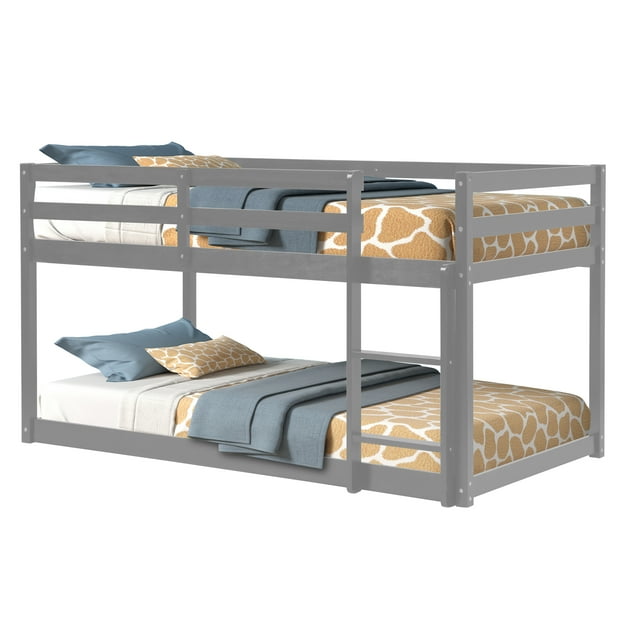 Bunk Beds with Trundle, Modern HeavyDuty Solid Wood Bunk Bunk Bed, Kids Twin Over Twin Loft Bed
